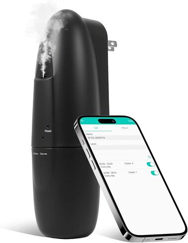 موزع روائح الزيوت العطرية بدون ماء، جهاز هواء ذكي برائحة الرذاذ بمساحة 400-800 قدم مربع مع التحكم في التطبيق (بلوتوث)، سعة 100 مل، مانع للتسرب، للمنزل، الفندق، المكتب، المنتجعات الصحية (أسود) in Kuwait
