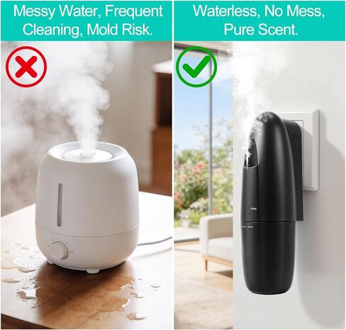 موزع روائح الزيوت العطرية بدون ماء، جهاز هواء ذكي برائحة الرذاذ بمساحة 400-800 قدم مربع مع التحكم في التطبيق (بلوتوث)، سعة 100 مل، مانع للتسرب، للمنزل، الفندق، المكتب، المنتجعات الصحية (أسود) in Kuwait