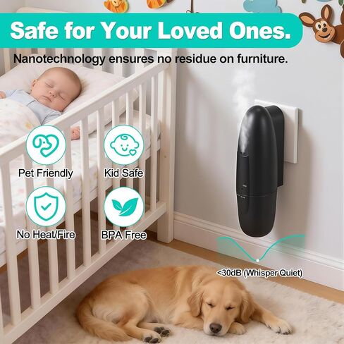 موزع روائح الزيوت العطرية بدون ماء، جهاز هواء ذكي برائحة الرذاذ بمساحة 400-800 قدم مربع مع التحكم في التطبيق (بلوتوث)، سعة 100 مل، مانع للتسرب، للمنزل، الفندق، المكتب، المنتجعات الصحية (أسود) in Kuwait