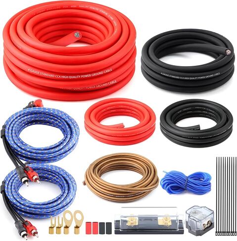 0 Gauge OFC AMP Wiring Kit 3000 Watt Car Subwoofer Wire Install kit for Amplifier Power,Radio and Speakers in Saudi Arabia
