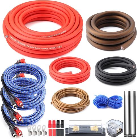 0 Gauge OFC AMP Wiring Kit 3000 Watt Car Subwoofer Wire Install kit for Amplifier Power,Radio and Speakers in Saudi Arabia
