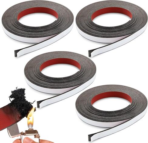 2 Rolls Intumescent Smoke Seal Strip Tape Flexible Expanding Fire Door Strips Adhesive Backed Composite Rubber Smoke Gasket Seal for Fire Windows Steel Doors, 0.6'' x 0.08'' x 9.8'/Roll in Saudi Arabia