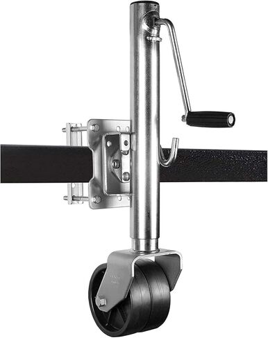Trailer Jack Wheel - 10'' Lift Swivel Trailer Jack, Heavy-Duty Bolt-On Swivel Jack, Folding Support Wheel Support, with 6'' Dual Nylon Wheel, 1500 Lb Capacity,B in Saudi Arabia