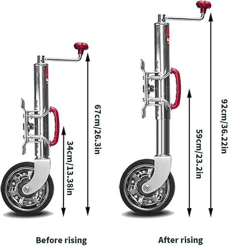 Boat Trailer Jack with Wheel - Trailer Jack Wheel, Lift Swivel Trailer Jack, Heavy-Duty Bolt-On Swivel Jack, 1550Lbs Capacity, 9.85 Lift,8'' Wheel, for Boat, M,10in lift/1550lbs in Saudi Arabia