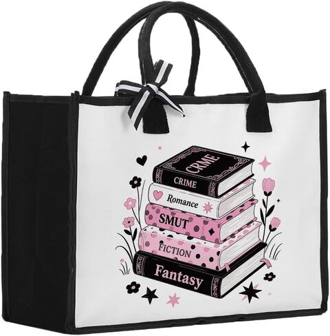 Bookish Book Lovers Gifts Book Tote Bag Christmas Woman's Birthday Gift for Women Librarian Readers There Is No Such Thing As Too Many Books Tote Bag (Black) in Saudi Arabia