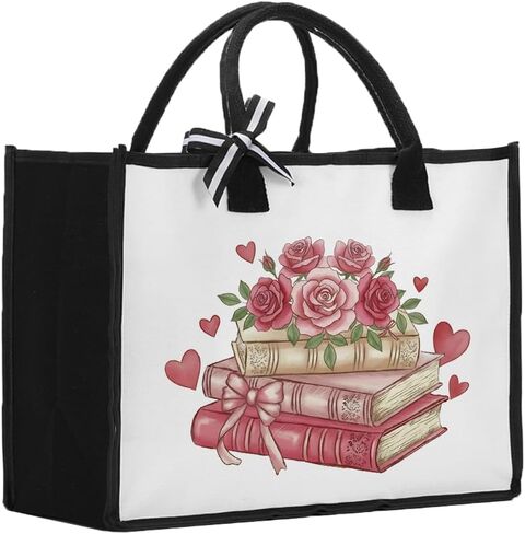 Bookish Book Lovers Gifts Book Tote Bag Christmas Woman's Birthday Gift for Women Librarian Readers There Is No Such Thing As Too Many Books Tote Bag (Black) in Saudi Arabia