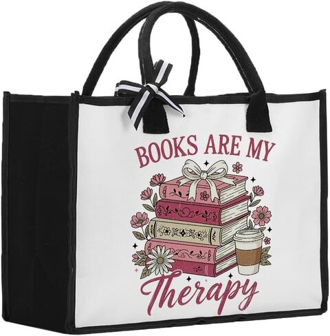 Bookish Book Lovers Gifts Book Tote Bag Christmas Woman's Birthday Gift for Women Librarian Readers There Is No Such Thing As Too Many Books Tote Bag (Black) in Saudi Arabia