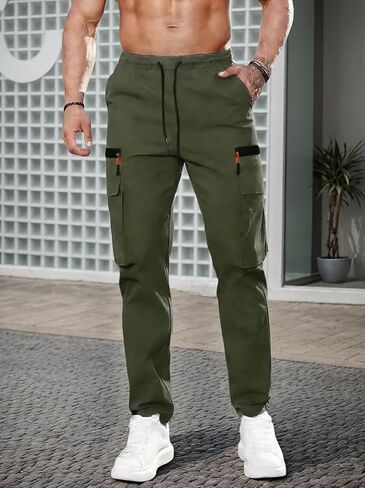 Men's Hiking Outdoor Cargo Pants Lightweight Elastic Waist with Pockets in Saudi Arabia