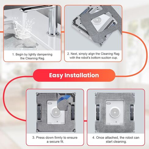 16 Pack Washable Cleaning Rag for Ecovacs Winbot W2 Omni, W1 Pro, W1, W2 Pro Window Cleaning Robot, Reusable Microfiber Cleaning Rag Cloth Replacement Accessories in Kuwait