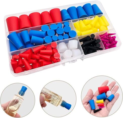 150PCS 9 Sizes Rubber Stoppers Plugs, Silicone Rubber Tapered Plugs 1/16" to 3/4" High Temperature Resistant Hole Plugs for Coating,Painting Protection (150) in Saudi Arabia