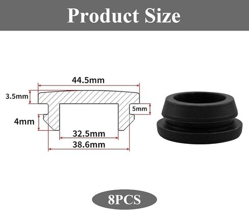 8PCS Silicone Plugs for Round Holes,Aterproof Round Silicone Stoppers Bottle Seal Plugs,1-1/2"(38.6mm) Black Snap in Locking Hole Plugs,Tube End Cover Soft Flexible Stopper Plugs Furniture Accessory in Kuwait