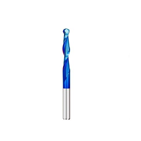 10pcs Ball Nose End Mill Solid Carbide CNC Router Bits 3.175 Shank Bit 0.8-2.5mm Diameter Nano Blue Coating Spiral Milling Cutter 2 Flute in Saudi Arabia