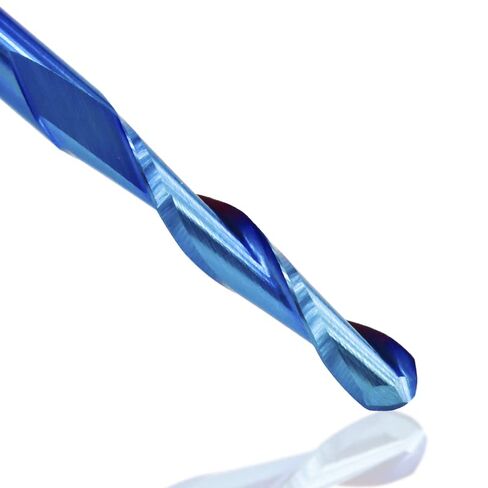 10pcs Ball Nose End Mill Solid Carbide CNC Router Bits 3.175 Shank Bit 0.8-2.5mm Diameter Nano Blue Coating Spiral Milling Cutter 2 Flute in Saudi Arabia