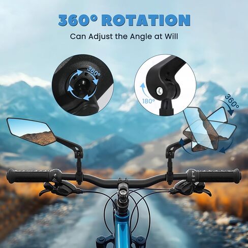 1 زوج دراجة مرآة المقود جبل، مرآة الرؤية الخلفية للطرق الجبلية الترابية دراجة نارية سكوتر كهربائي، شريط دراجة نهاية مرايا الرؤية الخلفية E Ebike مرآة جانبية الملحقات للرجال البالغين in Kuwait