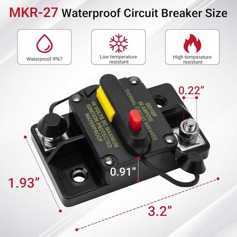 MKR-27 60 Amp Circuit Breaker for Minn Kota 12-48 Volt Trolling Motor, 1865115 Waterproof Marine Circuit Breaker with Manual Reset in Saudi Arabia