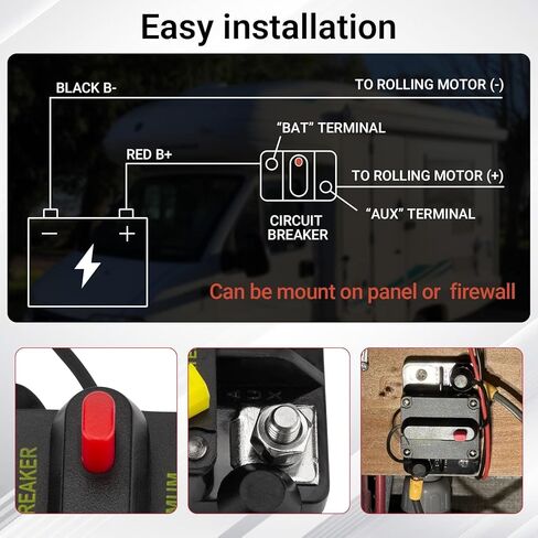 MKR-27 60 Amp Circuit Breaker for Minn Kota 12-48 Volt Trolling Motor, 1865115 Waterproof Marine Circuit Breaker with Manual Reset in Saudi Arabia