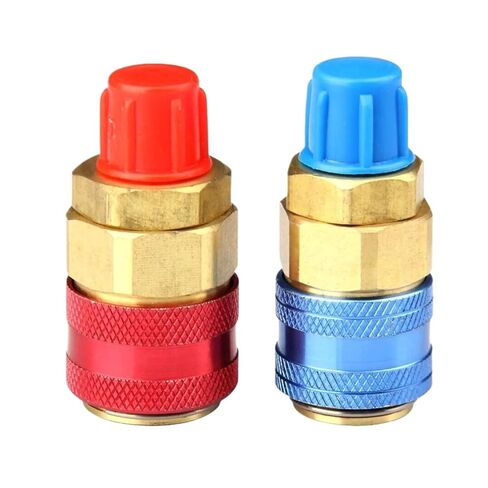 fengpeng 2Pc R134A High Low Auto Car Quick Coupler Connector Brass Adapters Air Conditioning Refrigerant Adjustable AC Manifold Gauge in Saudi Arabia