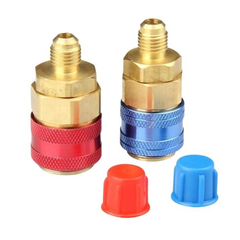 fengpeng 2Pc R134A High Low Auto Car Quick Coupler Connector Brass Adapters Air Conditioning Refrigerant Adjustable AC Manifold Gauge in Saudi Arabia