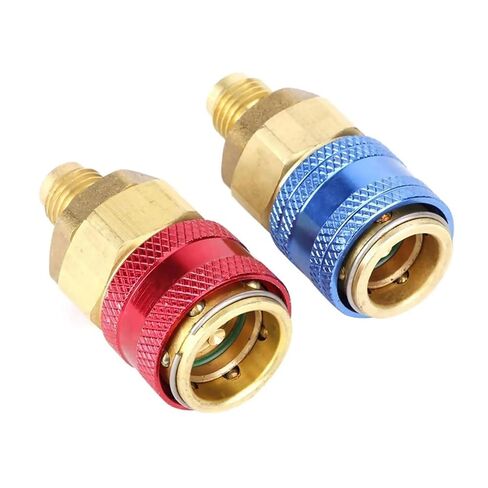 fengpeng 2Pc R134A High Low Auto Car Quick Coupler Connector Brass Adapters Air Conditioning Refrigerant Adjustable AC Manifold Gauge in Saudi Arabia