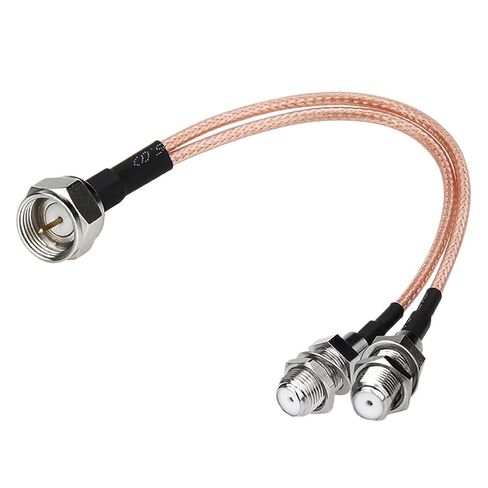 fengpeng F Type Male to Dual Female Connector Y 3 Way Jack Splitter Flexible RG316 Coaxial Cable Wires 15cm 50 ohm Impedance in Saudi Arabia