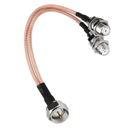 fengpeng F Type Male to Dual Female Connector Y 3 Way Jack Splitter Flexible RG316 Coaxial Cable Wires 15cm 50 ohm Impedance in Saudi Arabia