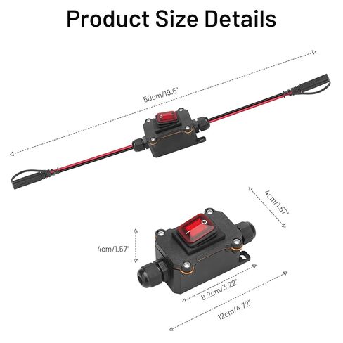 12V Inline Power Switch, daitoku 12AWG Power Header Switch SAE to SAE Cable Wiring Switches for Solar Panels Motorcycles Campers in Saudi Arabia