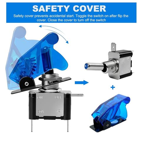 6 x 12V Blue LED Toggle Switches, 20 Amp SPST Switches, 3 Pets, for All Industrial Panels, Cars, etc in Saudi Arabia