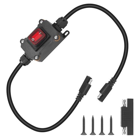مفتاح طاقة مضمن 12 فولت، Daitoku IP67 مقاوم للماء 14AWG SAE إلى SAE مفتاح أسلاك الكابلات للألواح الشمسية والدراجات النارية والمعسكرات RVs in Saudi Arabia