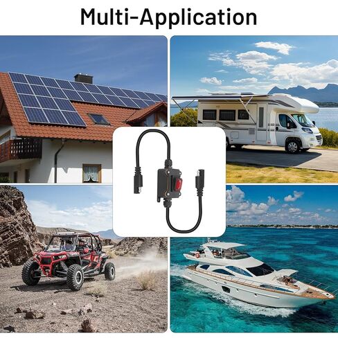 مفتاح طاقة مضمن 12 فولت، Daitoku IP67 مقاوم للماء 14AWG SAE إلى SAE مفتاح أسلاك الكابلات للألواح الشمسية والدراجات النارية والمعسكرات RVs in Saudi Arabia