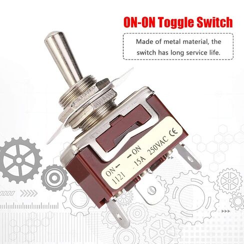 تبديل التبديل SPDT 2-Position ON-ON 250V 15A 12mm 3-Pin المسمار الطرفي 5-Pack لمشاريع الإلكترونيات in Kuwait