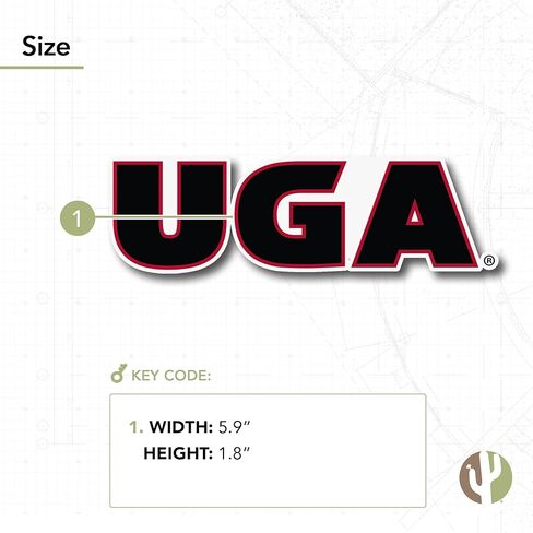 Desert Cactus University of Georgia Sticker Bulldogs UGA Dawgs Vinyl Decal Laptop Water Bottle Car Scrapbook (IND 16) in Saudi Arabia