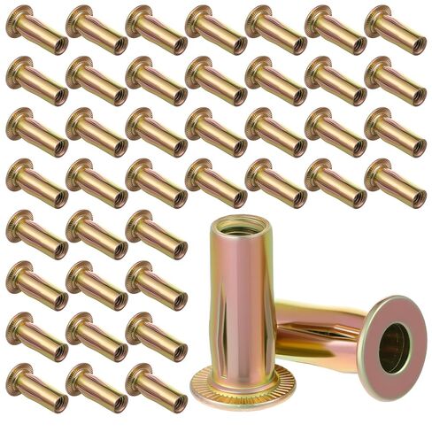 50 Pcs 5/16-18 Rivet Nuts, Multi-Grip Steel Threaded Inserts with Zinc Plating, Blind Rivnuts for Metal, Plastic, Automotive, Construction & Industrial Fasteners​​ in Saudi Arabia