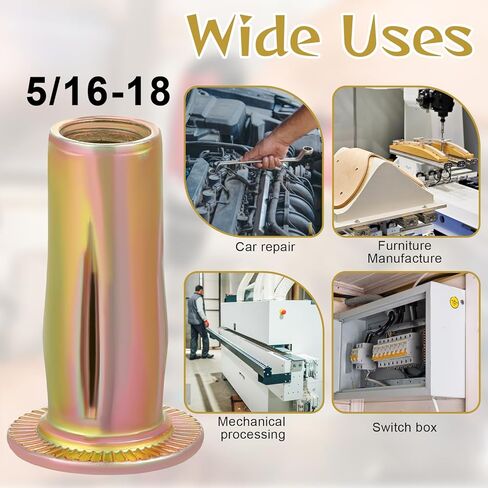 50 Pcs 5/16-18 Rivet Nuts, Multi-Grip Steel Threaded Inserts with Zinc Plating, Blind Rivnuts for Metal, Plastic, Automotive, Construction & Industrial Fasteners​​ in Saudi Arabia