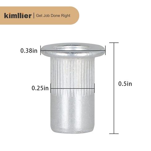 100Pcs Rivet Nuts Kit 10-24 UNC Assortment Kit Aluminum Flat Head Threaded Insert Nutserts Fit for Metal Sheets or Non-Metal Plastic, Wood, and Other Sheets in Saudi Arabia