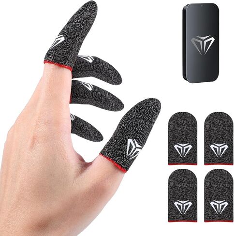 6 Pack Finger Sleeves for Gaming Thumb Sleeves Mobile Finger Protector Anti Sweat Ultra Thin Compression Support Mobile Gaming Stabilizer Fit All Touchscreen Devices in Saudi Arabia