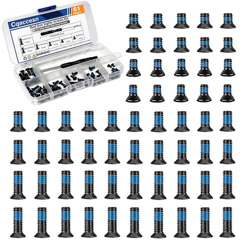 101 قطعة #6-32x5 مم/5.5 مم/8.55 مم/9.5 مم/10.8 مم/12.3 مم مجموعة براغي نقطة حمراء - مسامير رأس مسطحة من سبائك الصلب لتركيب البصريات - قفل خيط مطلي مسبقًا - يتضمن مفك براغي T10 Torx in Kuwait