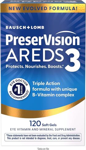 PreserVision AREDS3 Eye Vitamins, #1 Eye Doctor Recommended Brand, AREDS 2 Formula with 8 B-Vitamin Complex, Promotes Healthy Cellular Eye Function*, 3-in-1 Macular Supplement, 120 Softgels in Kuwait