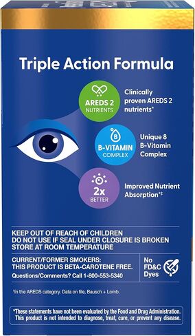 PreserVision AREDS3 Eye Vitamins, #1 Eye Doctor Recommended Brand, AREDS 2 Formula with 8 B-Vitamin Complex, Promotes Healthy Cellular Eye Function*, 3-in-1 Macular Supplement, 120 Softgels in Kuwait