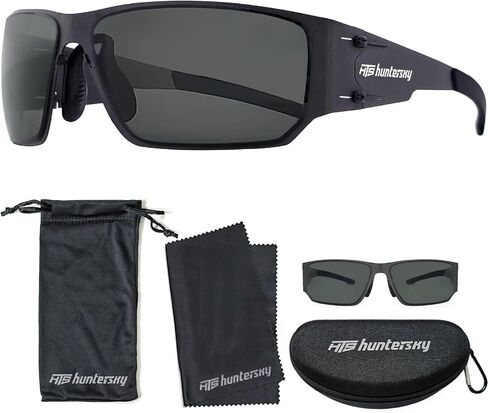 HTS HUNTERSKY M02 0.6 رقيقة يابانية 301 من الفولاذ المقاوم للصدأ خفيفة الوزن MILSPEC 2.5 مللي متر سماكة تأثير الاستقطاب نظارات مضادة للضباب in Kuwait