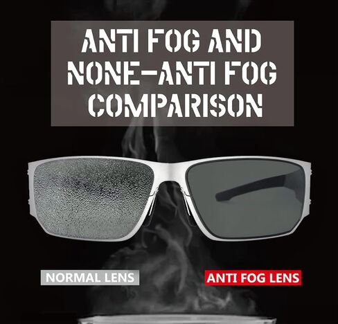 HTS HUNTERSKY M02 0.6 رقيقة يابانية 301 من الفولاذ المقاوم للصدأ خفيفة الوزن MILSPEC 2.5 مللي متر سماكة تأثير الاستقطاب نظارات مضادة للضباب in Kuwait