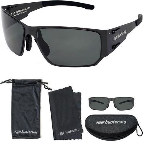 HTS HUNTERSKY M02 0.6 رقيقة يابانية 301 من الفولاذ المقاوم للصدأ خفيفة الوزن MILSPEC 2.5 مللي متر سماكة تأثير الاستقطاب نظارات مضادة للضباب in Kuwait