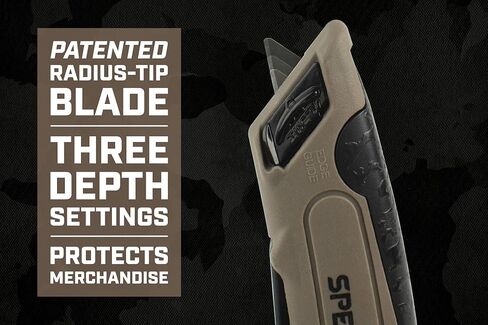 Spec Ops Tools Safety Knife Box Cutter, Includes Holster & Lanyard, 3% Donated to Veterans, black/tan in Kuwait