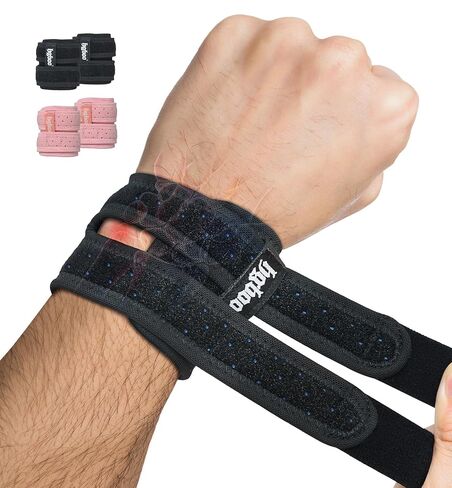 2 حزمة من دعامة المعصم TFCC لدعم آلام الزندي، وتخفيف نفق الرسغ والتهاب الأوتار، وحزام معصم مزدوج قابل للتعديل، دعامة معصم مريحة قابلة للتنفس للرياضة والعمل والاستخدام اليومي (أسود) in Kuwait