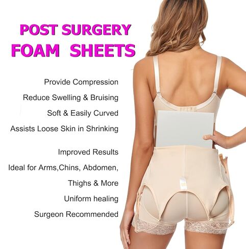 4 Pack Lipo Foam Pads Post Surgery 8"X11", Ab Board Foam Liposuction Recovery, Compression Foam Boards for Tummy, Arms, Thighs, Multi-Purpose Lipo Foam Sheets in Kuwait