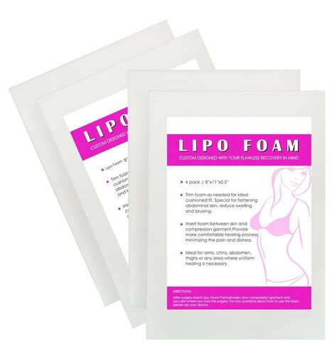 4 Pack Lipo Foam Pads Post Surgery 8"X11", Ab Board Foam Liposuction Recovery, Compression Foam Boards for Tummy, Arms, Thighs, Multi-Purpose Lipo Foam Sheets in Kuwait