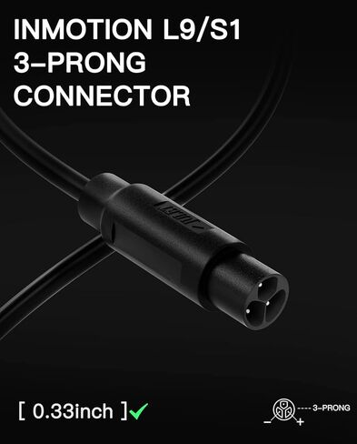 63V 1.8A Charger Power Adapter Compatible with Inmotion S1 L9, 3 Prong Connector Battery Charger for 54V Lithium Battery Original Accessories in Saudi Arabia