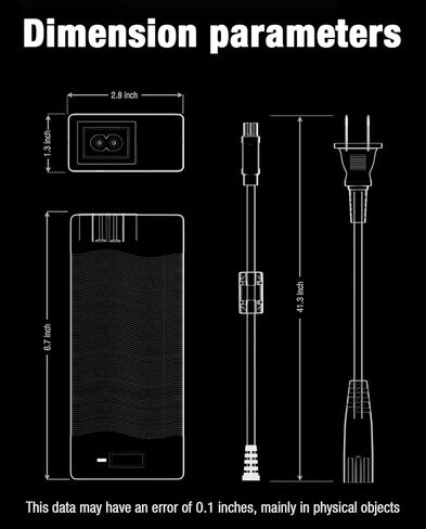 63V 1.8A Charger Power Adapter Compatible with Inmotion S1 L9, 3 Prong Connector Battery Charger for 54V Lithium Battery Original Accessories in Saudi Arabia