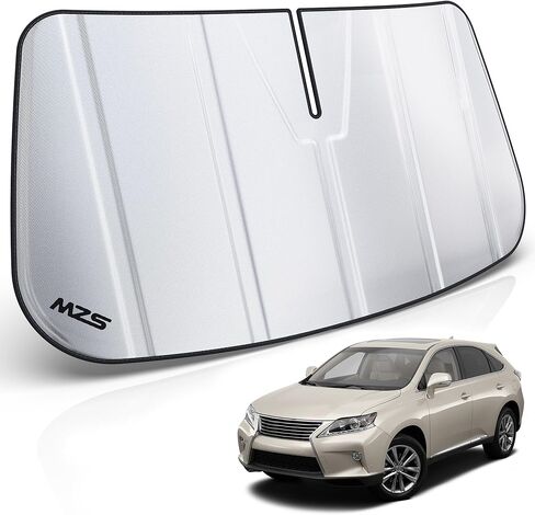 MZS Windshield Sun Shade متوافق مع F150 2021-2025 ، شاحنة شاحنة قابلة للطي درع الظل مع حقيبة تخزين ، وملحقات SunShade ذات النافذة الأمامية للحامي الداخلي in Kuwait
