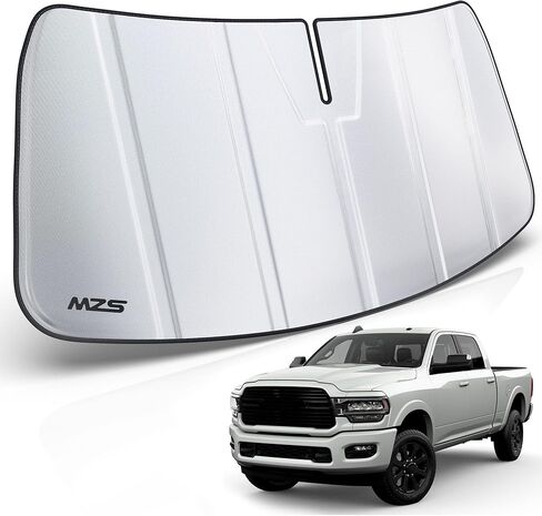 MZS Windshield Sun Shade متوافق مع F150 2021-2025 ، شاحنة شاحنة قابلة للطي درع الظل مع حقيبة تخزين ، وملحقات SunShade ذات النافذة الأمامية للحامي الداخلي in Kuwait