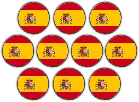 DA VINCI 1 Inch Flag of Countries Metal Golf Ball Markers - Pack of 10 (Spain) in Saudi Arabia